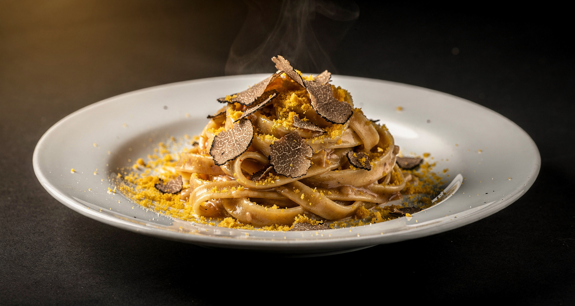 Fresh pappardelle with shaved black truffle and parmesan